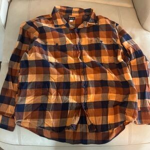 Place Checkered Flannel Shirt in Orange and Brown